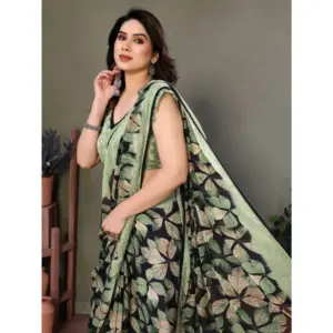 Women's Chiffon Printed Saree – Green