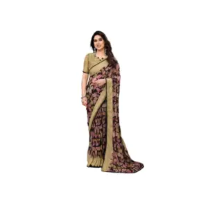 Women's Chiffon Printed Saree – Beige