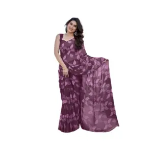Women's Chiffon Printed Saree – Purple
