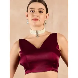 Women's Jimmy Choo Solid Saree – Wine