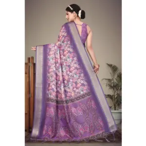 Women's Cotton Silk Printed Saree – Purple