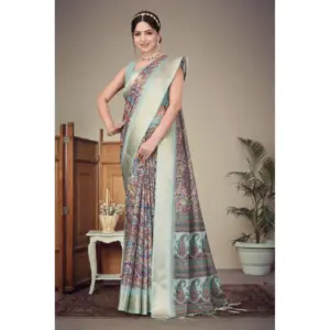 Women's Cotton Silk Printed Saree – Multicolor
