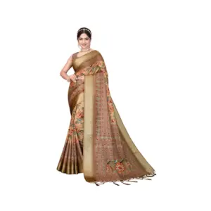 Women's Cotton Silk Printed Saree – Peach
