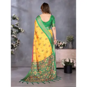 Women's Cotton Silk Printed Saree – Yellow