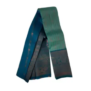 Women's Soft Silk Wooven Saree with Blouse – Dark Pista