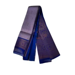 Women's Soft Silk Wooven Saree with Blouse – Dark Lavender