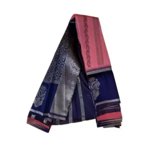 Women's Soft Silk Wooven Saree with Blouse – Pink