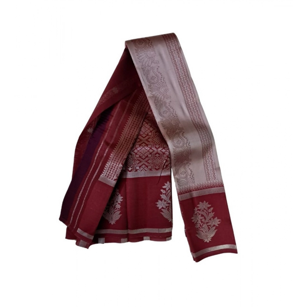 Women's Soft Silk Wooven Saree with Blouse – Multicolor