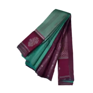 Women's Soft Silk Wooven Saree with Blouse – Dark Pista