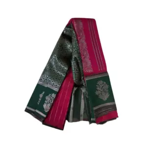 Women's Soft Silk Wooven Saree with Blouse – Red