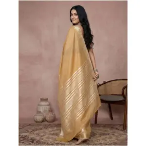 Women's Cotton Printed Saree with Blouse – Golden