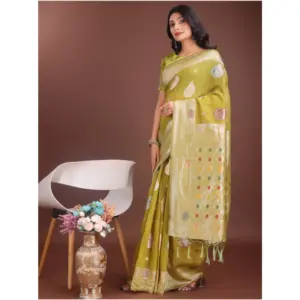 Women's Linen Cotton Printed Saree with Blouse – Mustrad