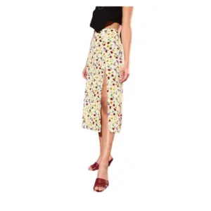 Generic Women's Polyester Floral Side Zip Skirt (Multicolor)