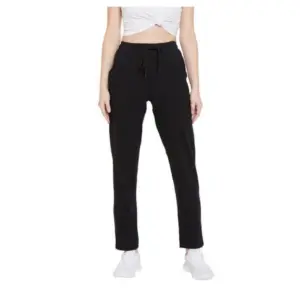 Generic Women's Cotton Solid Elasticated Track Pants (Black)