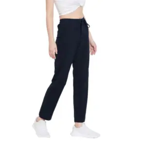Generic Women's Cotton Solid Elasticated Track Pants (Navy)