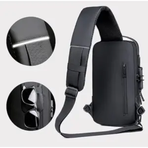 Waterproof Sling Cross Backpack Bag (Black)
