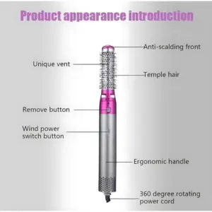 Generic 5 in 1 Multifunctional Hair Dryer (Pink)