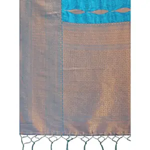 Women's Banarasi Silk Printed Saree with Blouse – Blue