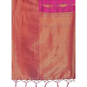 Women's Banarasi Silk Printed Saree with Blouse – Purple
