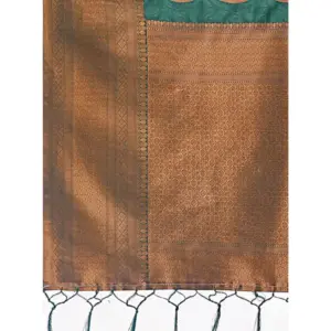 Women's Banarasi Silk Printed Saree with Blouse – Green