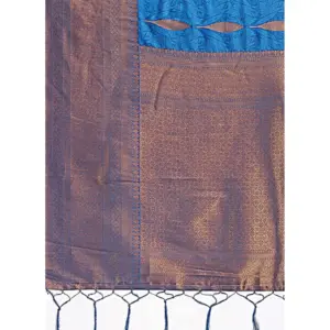 Women's Banarasi Silk Printed Saree with Blouse – Royal Blue