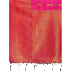 Women's Banarasi Silk Printed Saree with Blouse – Magenta