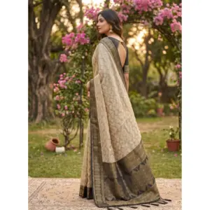Women's Cotton Printed Saree with Blouse – Multicolor