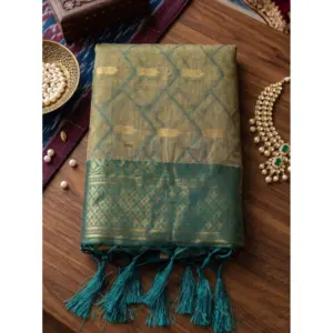 Women's Cotton Printed Saree with Blouse – Multicolor