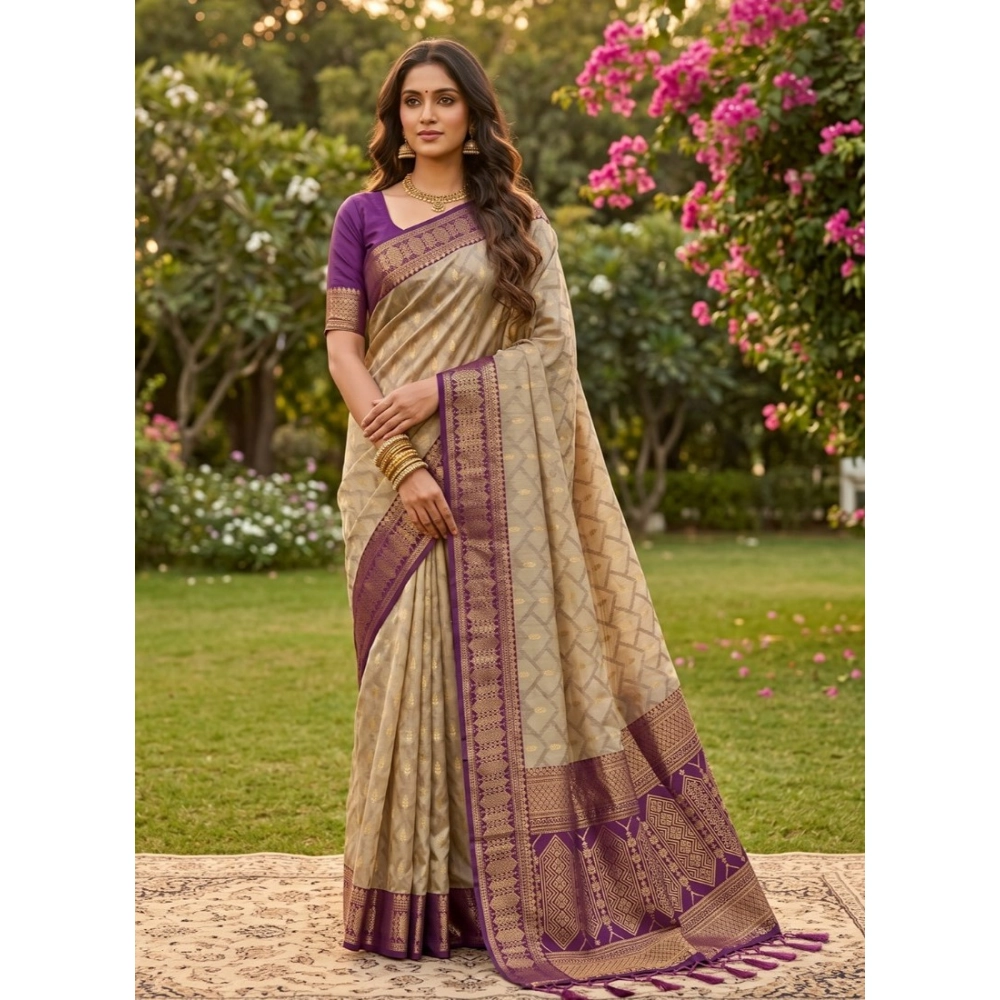 Women's Cotton Printed Saree with Blouse – Multicolor