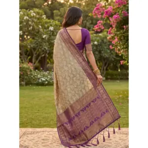 Women's Cotton Printed Saree with Blouse – Multicolor
