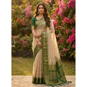 Women's Cotton Printed Saree with Blouse – Multicolor