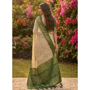Women's Cotton Printed Saree with Blouse – Multicolor