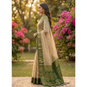 Women's Cotton Printed Saree with Blouse – Multicolor