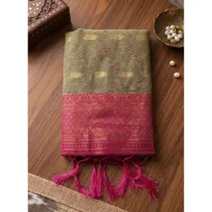 Women's Cotton Printed Saree with Blouse – Multicolor