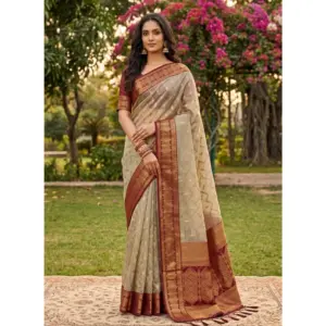 Women's Cotton Printed Saree with Blouse – Multicolor