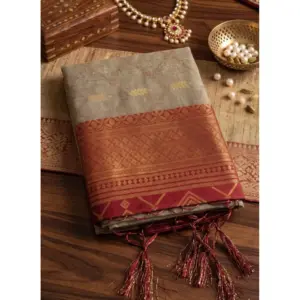 Women's Cotton Printed Saree with Blouse – Multicolor