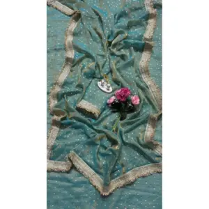 Women's Silk Embellished Saree with Blouse – Green