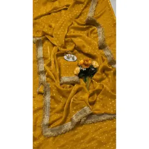 Women's Silk Embellished Saree with Blouse – Yellow