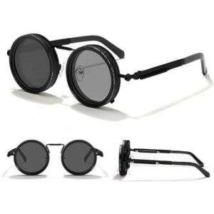 Metal Adjustable Tint Sunglasses (Black)