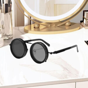 Metal Adjustable Tint Sunglasses (Black)