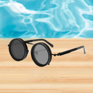 Metal Adjustable Tint Sunglasses (Black)