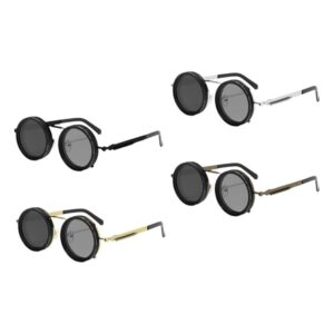 Metal Adjustable Tint Sunglasses (Black)