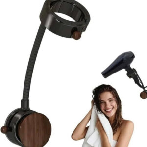Wood-Plastic Hair Dryer Holder (Black)