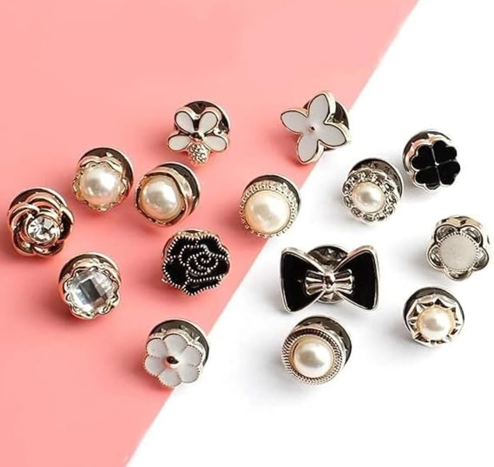 Pack of 2  Metal 20 Pieces Brooch Pin for Women Jeans Shirt Coat Dress Clothes Sweater Hat Bags Brooch (Multicolor)