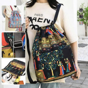 Nylon-Polyester Printed Backpack (Multicolor)