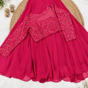 Georgette Embroidered Lehenga Set