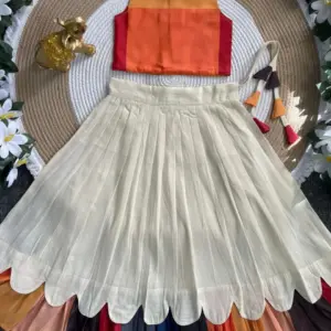 Pure Cotton Kanakambaram Petal Set Lehenga Choli