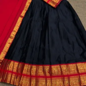 South Style Beautiful Kanjivaram Half-saree Set