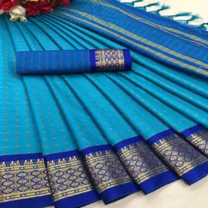 Arani Pattu Silk Checked Sarees with Zari Border