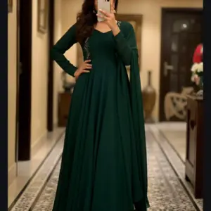 Faux Georgette Pintuck Gown